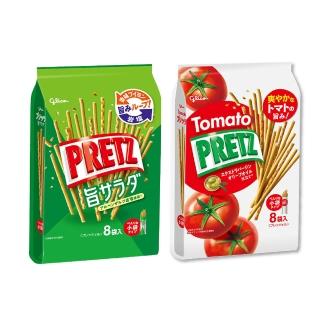 【Glico 格力高】官方直營 PRETZ百力滋 餅乾棒-8袋入(番茄野菜110g/野菜沙拉118g) (餅乾/零食/中元)