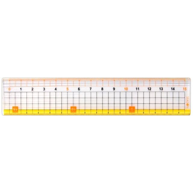 【SEASON 四季紙品禮品】功能尺15公分(雙邊測量 網格尺 SA0229)