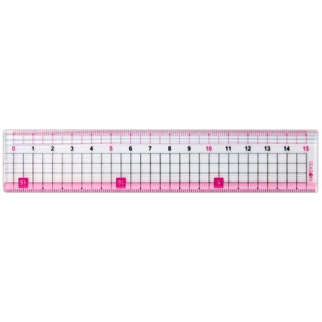 【SEASON 四季紙品禮品】功能尺15公分(雙邊測量 網格尺 SA0229)