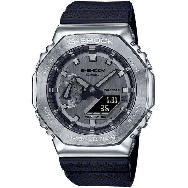 【CASIO 卡西歐】G-SHOCK 人氣金屬八角雙顯錶 時尚電子錶-9款可選 情人節 送禮(GM-2100系列)