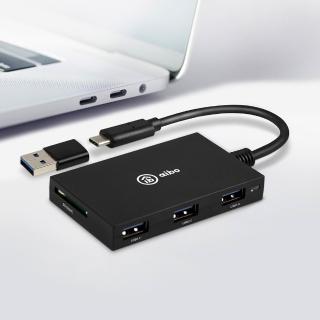 【aibo】Type-C ATM+記憶卡+3.0HUB 多合一晶片讀卡機(附USB轉接頭)