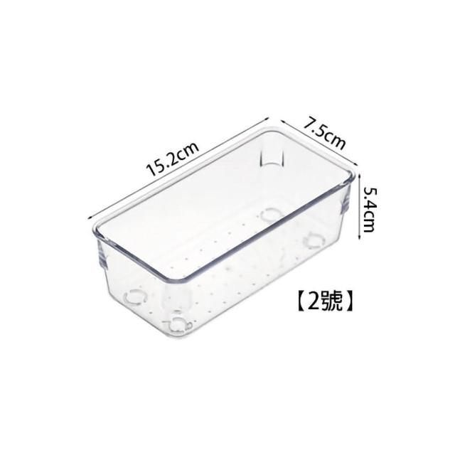 【isona】透明收納盒 壓克力收納盒 文具收納 小物收納 分隔置物盒 分類盒 整理盒(2號 儲物盒 抽屜收納)