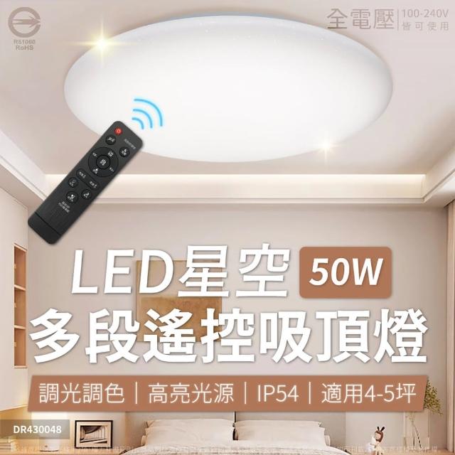 【亮博士】50W 昕圓滿 星空 星鑽 調光調色 LED 吸頂燈 天花板燈具 遙控切換 壁切切換(5-6坪 暢銷款)