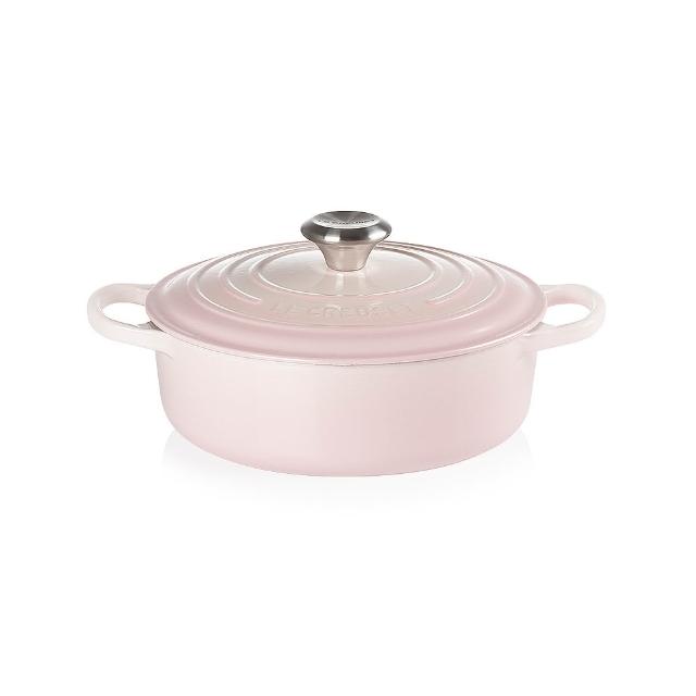 【Le Creuset】琺瑯鑄鐵鍋圓形燉鍋 24cm(櫻桃紅/火焰橘/貝殼粉/蛋白霜 4色選1)