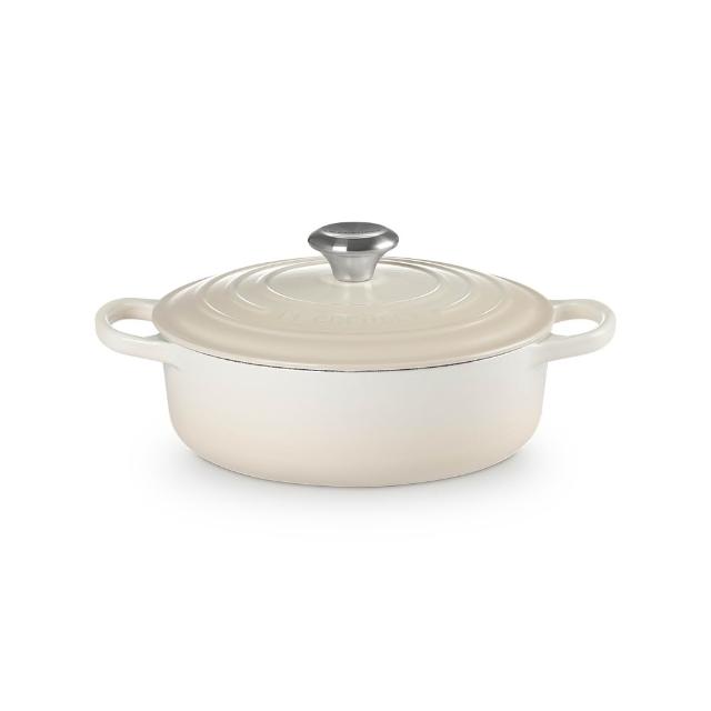 【Le Creuset】琺瑯鑄鐵鍋圓形燉鍋 24cm(櫻桃紅/火焰橘/貝殼粉/蛋白霜 4色選1)