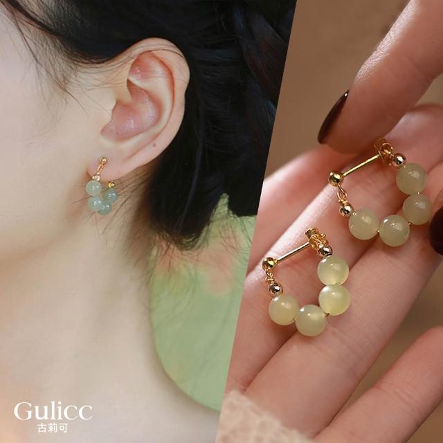 【Gulicc 古莉可】耳環 古典中式 優雅中國風(雙11 生日 飾品 耳釘 耳飾 耳墜 禮物)