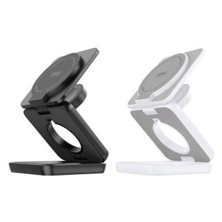 【MINIQ】3in1 22W 折疊式磁吸無線充電器座 台灣製造、通過BSMI認證(手機/手錶/耳機)