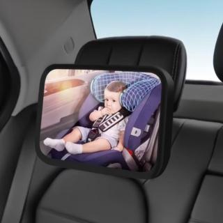 【不分心】加大360度旋轉安全座椅後視鏡(寶寶椅 車用配件 車內後視鏡 汽座配件 嬰兒觀察鏡 車用後照鏡)