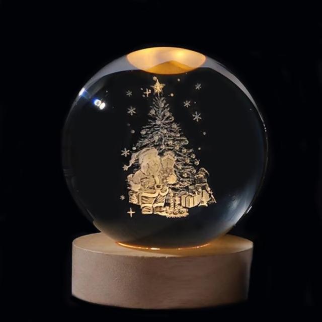 【A-ONE 匯旺】太陽系 流星 水晶球小夜燈 暖光夜燈 交換禮物 生日禮物燈 情人節 兒童房 LED木座