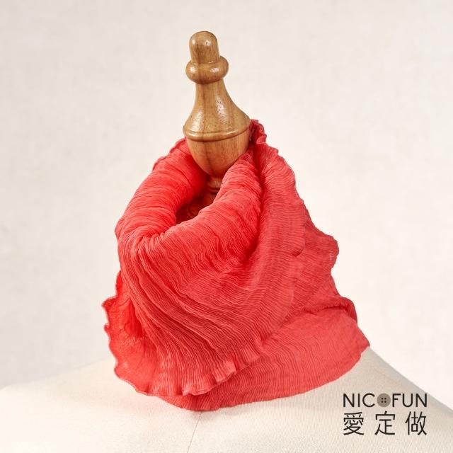 【NicoFun 愛定做】優雅33 木質系柳葉絲保暖圍脖(圍巾  防風 口罩 高爾夫球 圍巾 領巾 髮帶 桑蠶絲 真絲)