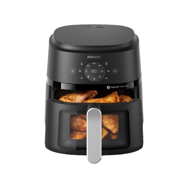 【Philips 飛利浦】抽UX20戰鬥陀螺_星樂視透視海星氣炸鍋4.2L_NA221_黑白兩色任選