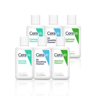 【CeraVe 適樂膚】BOM_冠軍清潔囤貨超值組(水楊酸潔膚露 30ml*2+溫和潔膚露 30ml*2+輕柔潔膚露 30ml*2)