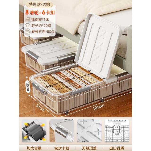 【懶人聯盟】塑料床底收納 收納櫃 收納箱 衣服整理箱周轉箱子(*19 全方位包裹 防塵防潮防小蟲 預購15天)