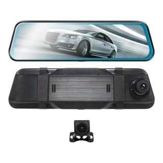 RV-33XW 10吋電子後照鏡雙鏡頭行車紀錄器(1080P高畫質錄影/1200萬像素拍照/倒車顯影/循環錄影/超廣角)