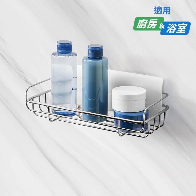 【3M】無痕高承重304不鏽鋼收納 牙刷架/置物架/置物籃任選 革新貼片式! 可重複定位黏貼