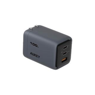 【AUKEY】Comet Mix 3 100W PA-C5 Type-C 氮化鎵 三孔 PD快充充電器(百瓦電力 一手掌握)