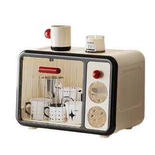 【南北客】家用奶瓶收納櫃嬰兒餐具儲物箱輔食工具防塵瀝水櫃放碗筷置物架子(收納櫃/可左右分區/折疊結構)