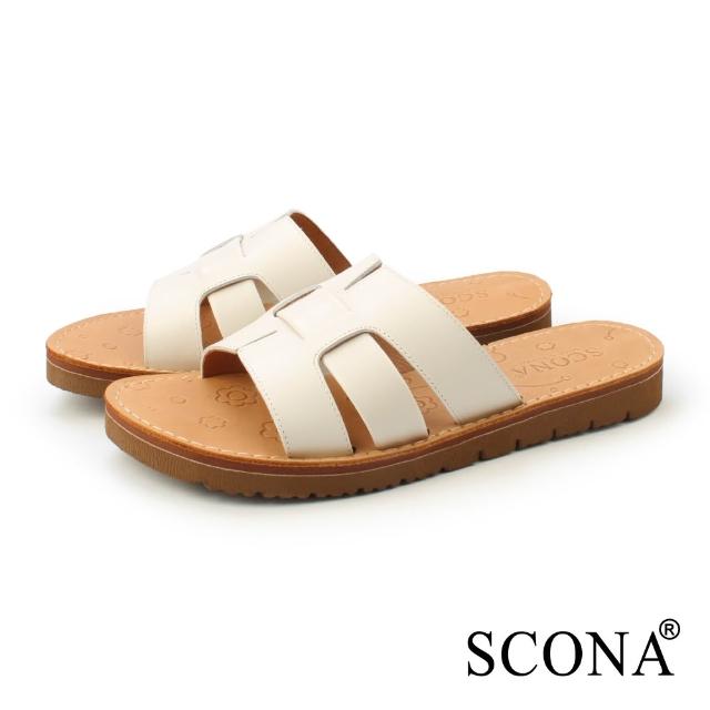 【SCONA 蘇格南】真皮舒適樂活涼拖鞋(四款任選)