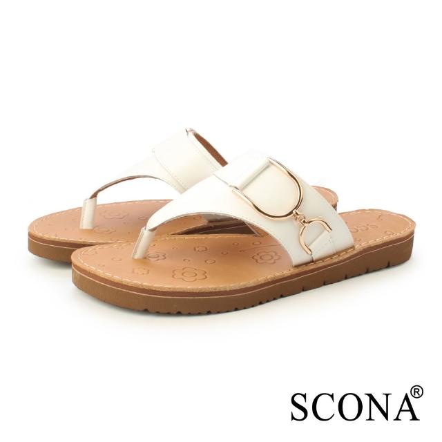 【SCONA 蘇格南】真皮舒適樂活涼拖鞋(四款任選)