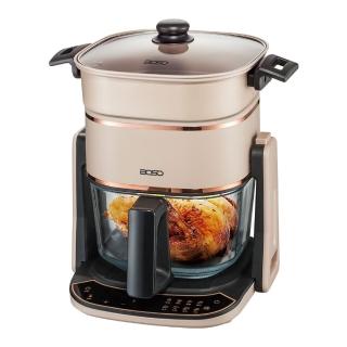 【BOSO】迷你廚房 全能料理玻璃翻轉氣炸鍋/烘烤爐/氣炸烤箱/料理鍋