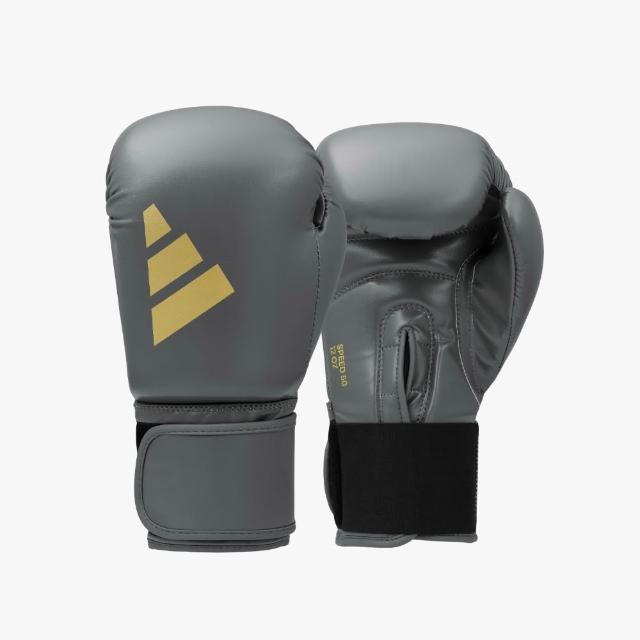 【adidas 愛迪達】SPEED 50 速度型耐擊打拳擊手套+3.5M手綁帶超值組(拳擊 泰拳 格鬥 搏擊 拳套 健身 有氧)