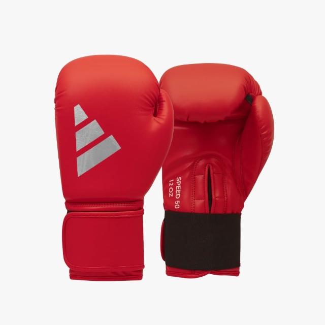 【adidas 愛迪達】SPEED 50 速度型耐擊打拳擊手套+3.5M手綁帶超值組(拳擊 泰拳 格鬥 搏擊 拳套 健身 有氧)