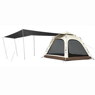 【Naturehike】Ango抗UV一室一廳黑膠自動帳篷+天幕3-4人 WS010(台灣總代理公司貨)