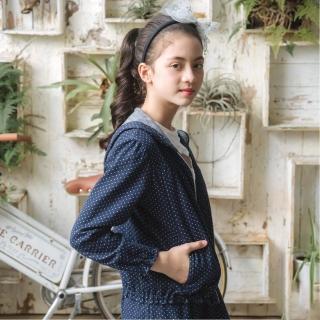 【ANNY’S 安妮公主】滿滿小點點春夏款純棉連帽拉鍊外套(3376藍色)