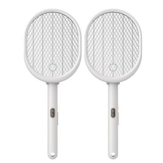 【捕蚊之家】三合一可折/可立/可掛充電式捕蚊拍/電蚊拍+紫光捕蚊燈CJ-0032(超值二入組)