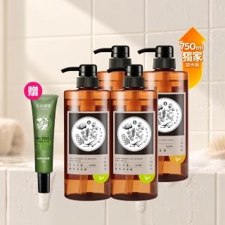【tsaio 上山採藥】4入組-momo獨家大容量★台灣茶沐浴750ml(任選/冷泉玉露/烏龍茶沐浴乳)