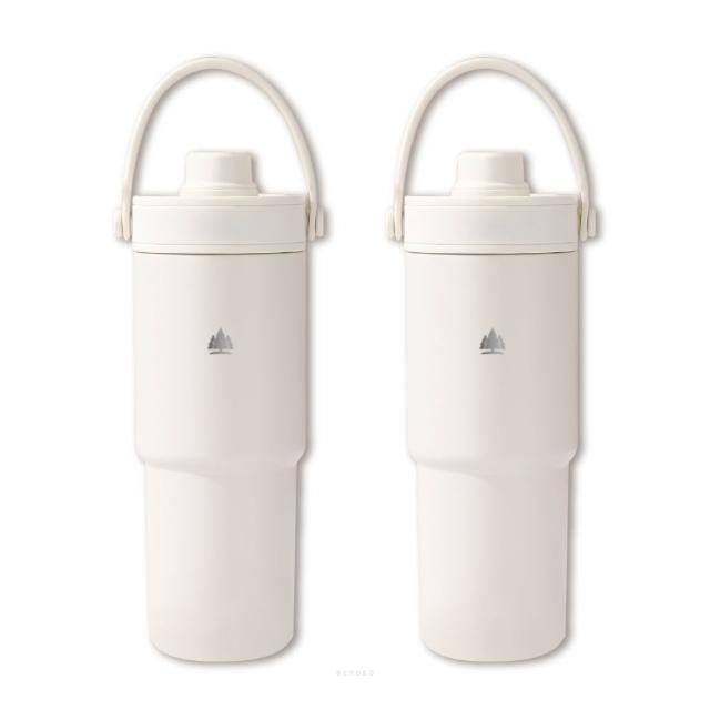 【Beroso 倍麗森】兩入組升級款不鏽鋼內陶瓷保溫環保手提杯735ml(郊遊/雙層/隨行杯//露營)