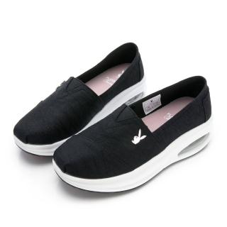 【PLAYBOY】午後時光 輕甜休閒氣墊鞋-黑-PY1050