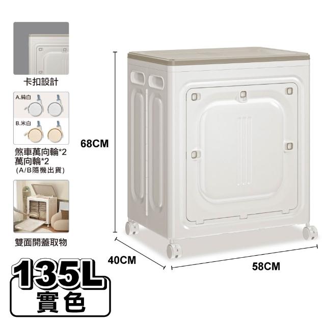 【ONE HOUSE】日蜜兒大容量側開附輪收納箱_任選2入(收納櫃 /置物箱/衣物收納/摺疊收納箱)