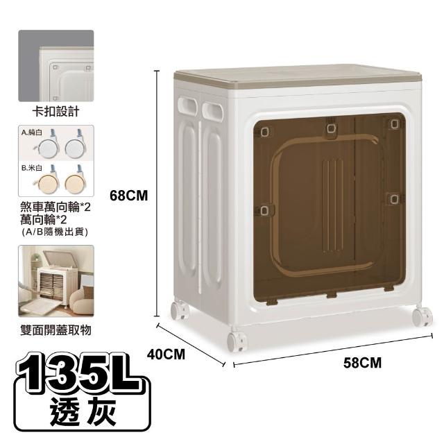 【ONE HOUSE】日蜜兒大容量側開附輪收納箱_任選2入(收納櫃 /置物箱/衣物收納/摺疊收納箱)