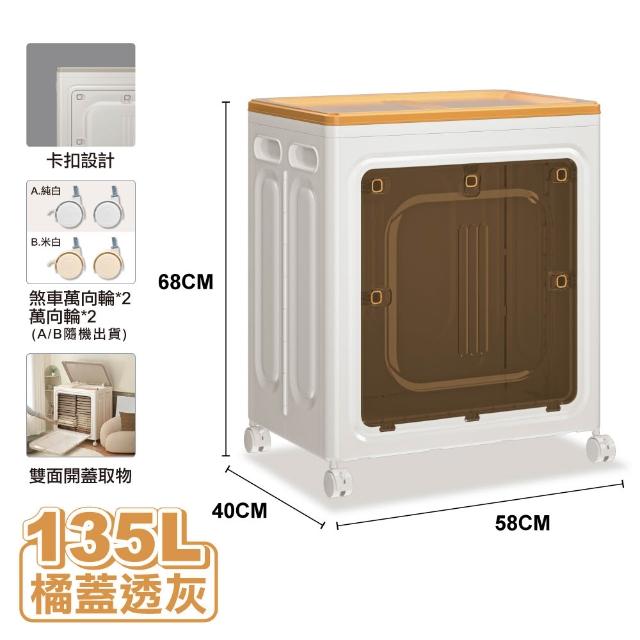 【ONE HOUSE】日蜜兒大容量側開附輪收納箱_任選2入(收納櫃 /置物箱/衣物收納/摺疊收納箱)
