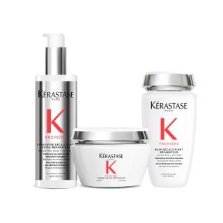 【KERASTASE 巴黎卡詩】白鑽升重建奢華組(超前導精華+髮浴+髮膜)