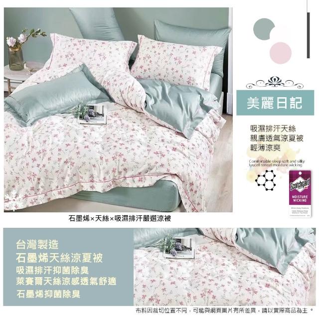【Sleep Peacefully 寢室安居】買1送1 石墨烯天絲鋪棉四季涼被 台灣製造(夏被/棉被/四季被)