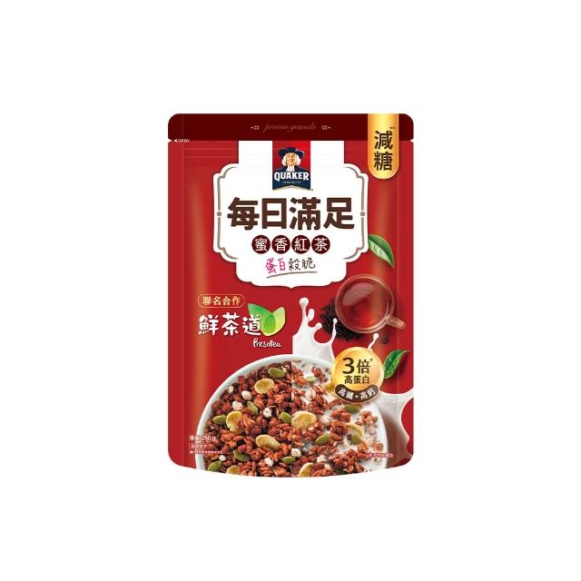 【QUAKER 桂格】每日滿足蛋白穀脆250g/袋-口味任選(蜜香紅茶/海鹽焦糖/莓果派對/綜合水果/可可鮮莓)