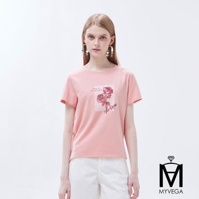 【MYVEGA 麥雪爾】MA涼感冰瓷棉彈性印花造型上衣-多款任選(日系/女上衣/涼感/短袖/冰瓷棉)
