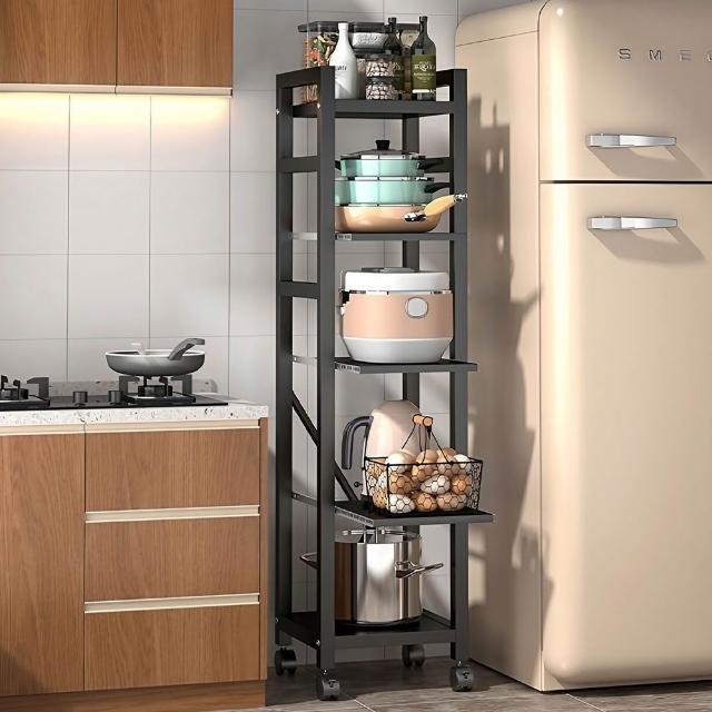【Ashley House】抽拉式層板廚房隙縫置物電器架 五層-32寬(置物架 電器架 抽拉架 層架 收納)