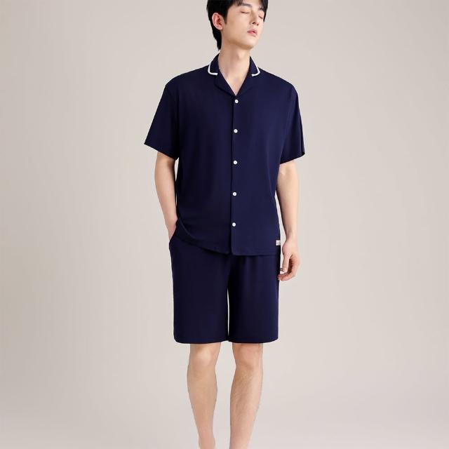Hygieia天絲莫代爾+棉男性居家休閒短袖睡衣套裝(天絲莫代爾+棉男性居家休閒短袖睡衣套裝H560106)