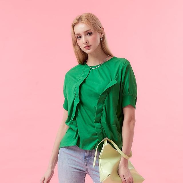 【ICHE 衣哲】Cop.Copine法式設計款手工拼接不規則輪廓造型上衣