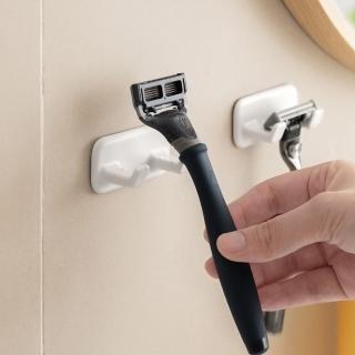 【LC生活科技】免打孔手動款刮鬍刀架(刮鬍刀置物架 刮鬍刀收納架 剃鬚刀掛架 刮鬍刀支架 剃鬚刀置物架)