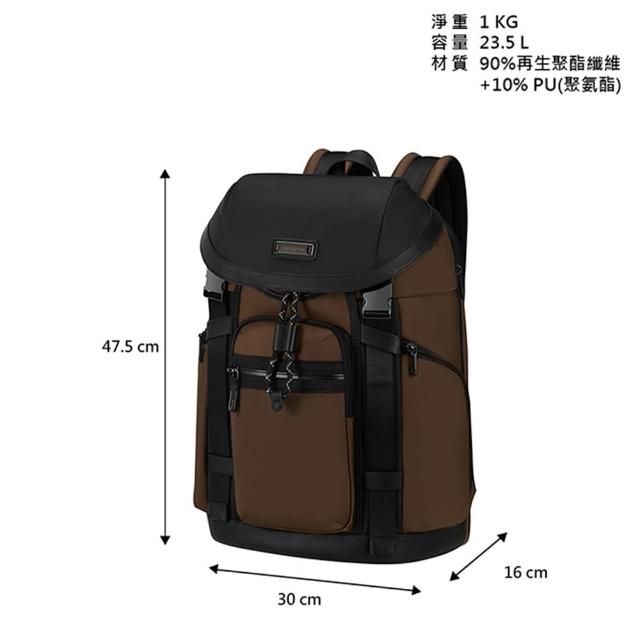 【Samsonite 新秀麗】RELYON 現代時尚商務收納型大容量翻蓋後背包/雙肩包/電腦包15.6吋(多色可選)