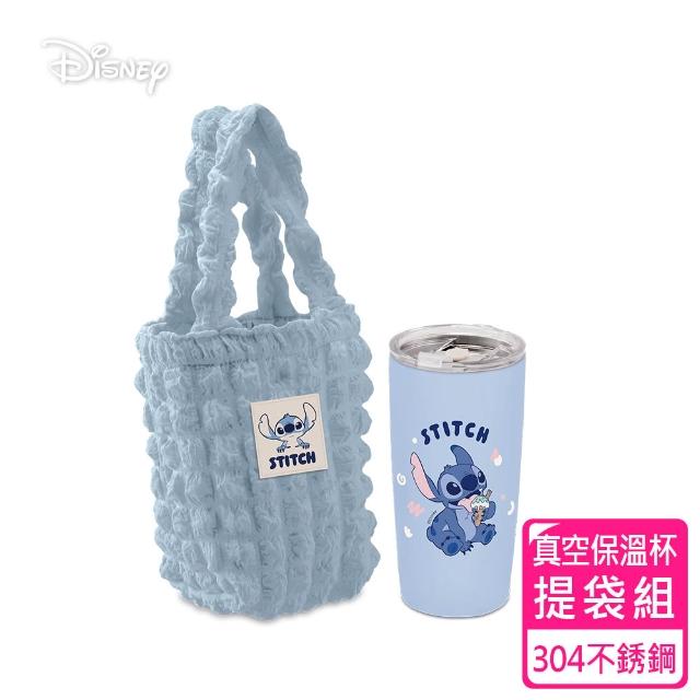 【SENSE LAB·好感製所】Disney迪士尼 萌趣304不銹鋼保溫杯530ml雲朵提袋袋(米奇/史迪奇/維尼三款任選)