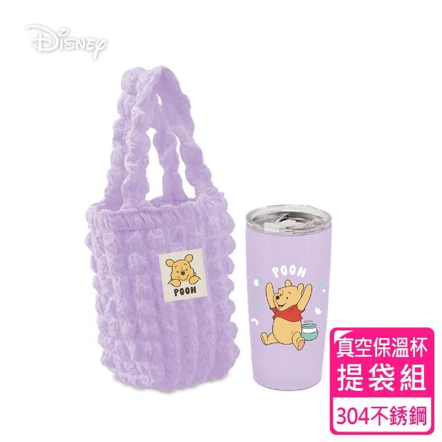 【SENSE LAB·好感製所】Disney迪士尼 萌趣304不銹鋼保溫杯530ml雲朵提袋袋(米奇/史迪奇/維尼三款任選)