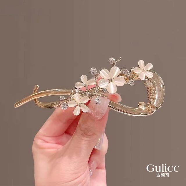 【Gulicc 古莉可】髮夾 閃鑽輕奢 扭扭夾(7夕情人節 生日 髮飾 頭飾 鯊魚夾 抓夾 禮物)