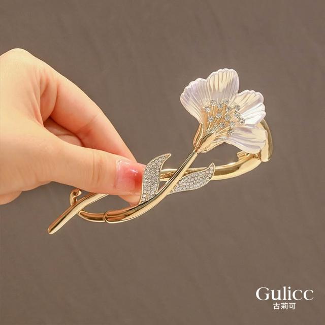 【Gulicc 古莉可】髮夾 閃鑽輕奢 扭扭夾(7夕情人節 生日 髮飾 頭飾 鯊魚夾 抓夾 禮物)