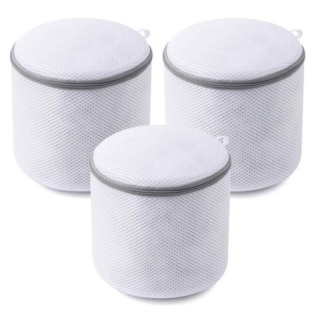 【SYU】立體內衣洗衣袋 3入組-18x16cm(強韌支架 細網洗衣袋 防變形洗衣袋 三明治加厚細網)