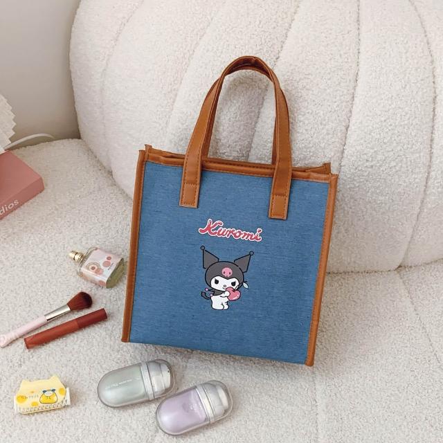 【SANRIO 三麗鷗】可愛大圖案造型單寧手提袋-酷洛米/大耳狗/美樂蒂/凱蒂貓(手提包)